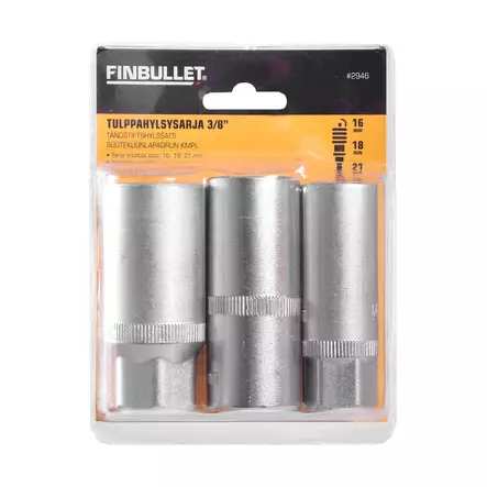 3 Pcs spark plug socket set 16, 18, 21 mm - Hylsyt - 2946 - 2