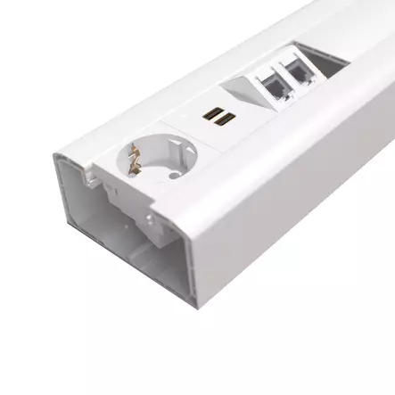 Johtokanava 100x54 mm valkoinen 2 m kannellinen PVC - Johtokanavat ja kaapelikourut - 8386 - 2