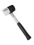 Rubber hammer 24 oz black/white with polypro/ fiberglass handle - Vasarat - 1436 - 1