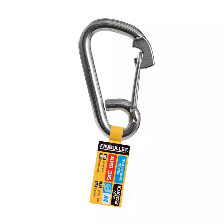 Snap hook 10*102mm AISI316 Big Poly bag w barcode - Sokat, haat, sakkelit ja tarvikkeet - 4816 - 1