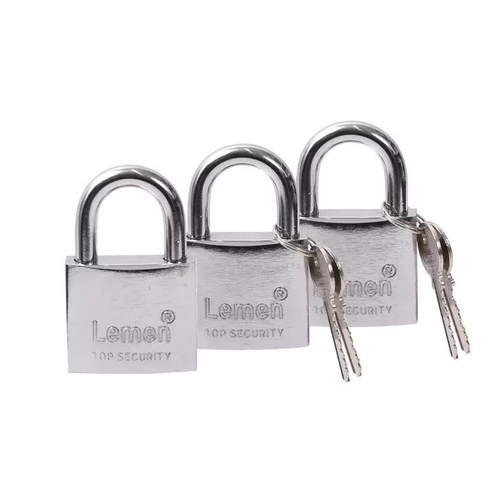 Hänglås 3 x 50 mm krom 4 nycklar - Lås - 2516 - 1