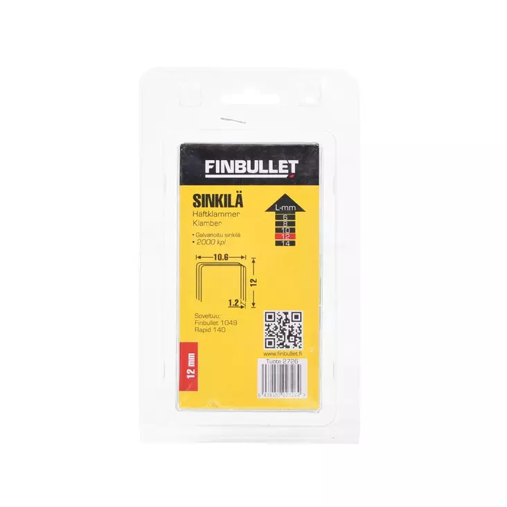Staple 140 12 mm 2000 pcs 10.6 x 1.20 x 12 mm - Niitit - 2726 - 1