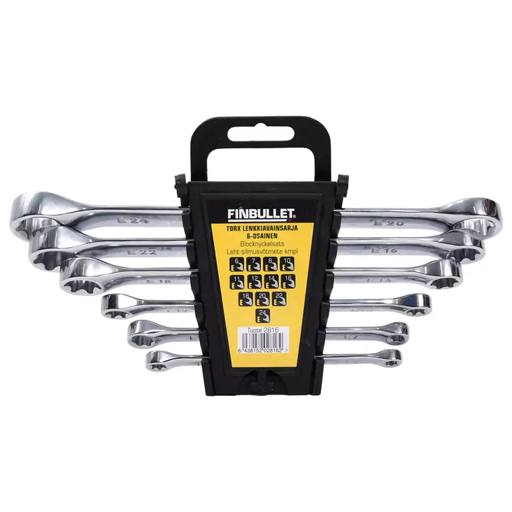 6 Pc TRX Ring spanner set 6,7,8,10,11,12,14,16,18,20,22,24 - Kiintolenkkiavaimet ja -sarjat - 2816 - 1