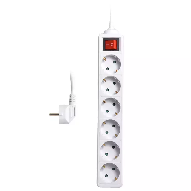 Grenuttag med strömbrytade 3 m 6-vägs - Förlängningskablar - 7936 - 1