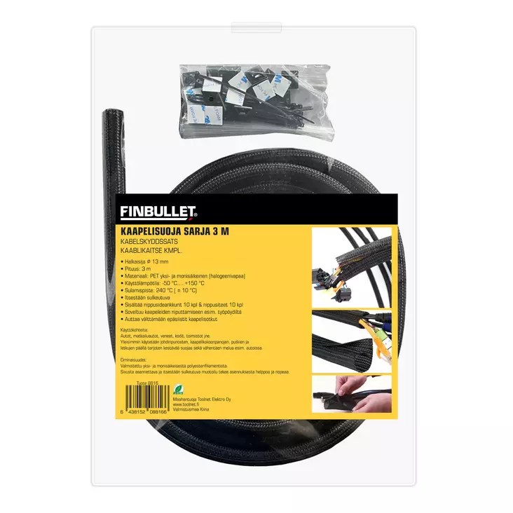 Kaapelisuojasarja 13mm x 3m - Sähköasennustarvikkeet - 8816 - 2