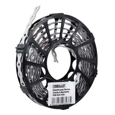 STEEL STRAP 26MMx0,7MMx10METER PERFORATED DIAMETER: 8,5MM - Patentti- ja kiinnitysvanteet - 3537 - 1