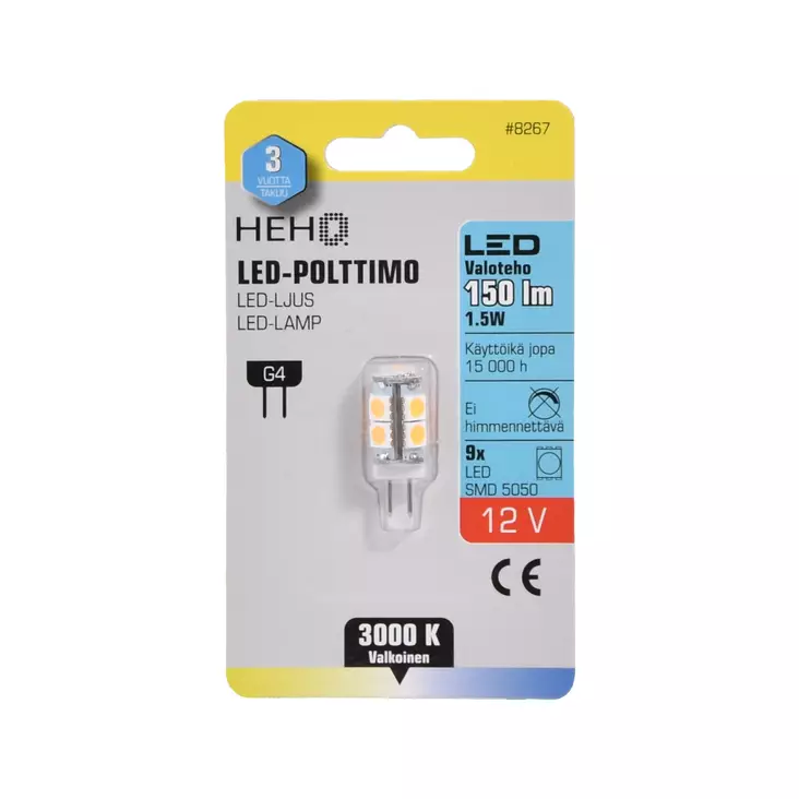 Axxel 12 V LED-poltin G4 1.5 W - Lamput ja polttimot - 8267 - 1