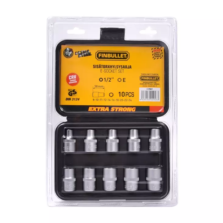 Torxhylssats 1/2" 10-delar - Bits - 2947 - 1