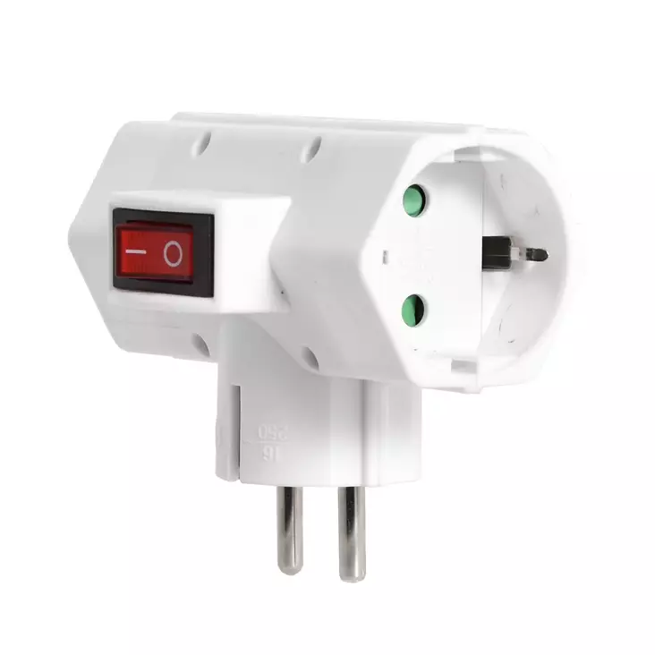 Haaroitin 3-päinen on/off kytkin valkoin - Pistotulpat - 7927 - 1