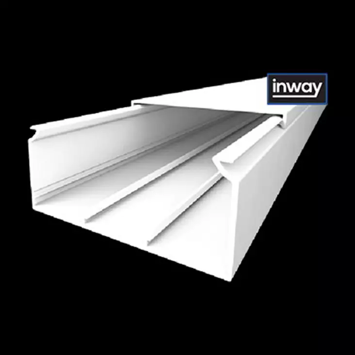 Johtokanava 100x40 mm valkoinen 2 m kannellinen PVC - Johtokanavat ja kaapelikourut - 8387 - 1