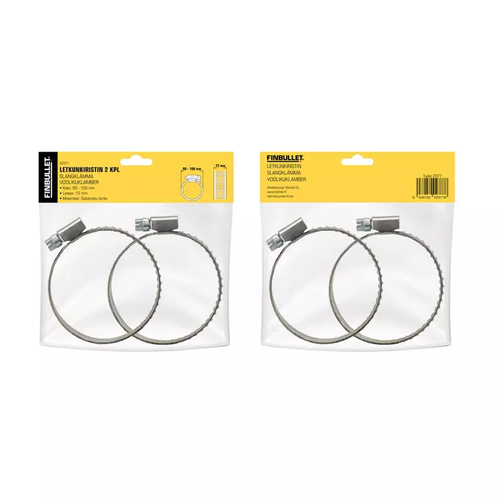 Letkunkiristinsarja 2 osaa 12mm W1 80-100mm - Letkunkiristimet - 2377 - 1