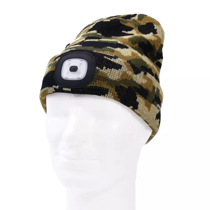 Mössa med LED-lampa 1W camo usb- laddningsbar - Panlampor - 9817 - 1