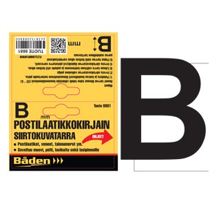 Tarrakirjain B, 50mm - Självhäftande siffror och bokstäver - 8867 - 1