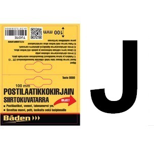 Letter sticker J, 100 m - Tarranumerot ja kirjaimet - 8847 - 1