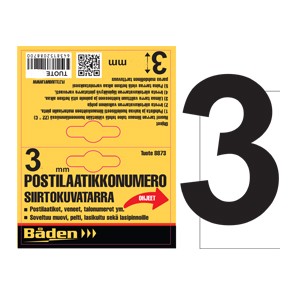 Tarranumero 3, 50mm - Tarranumerot ja kirjaimet - 8887 - 1