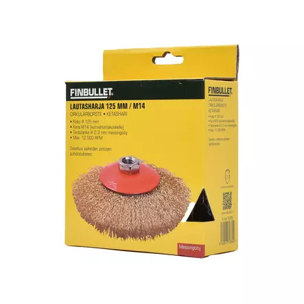 Finbullet Lautasharja 125mm M14 aallotettu - Teräs-, messinki- ja nylonharjat - 1268 - 2