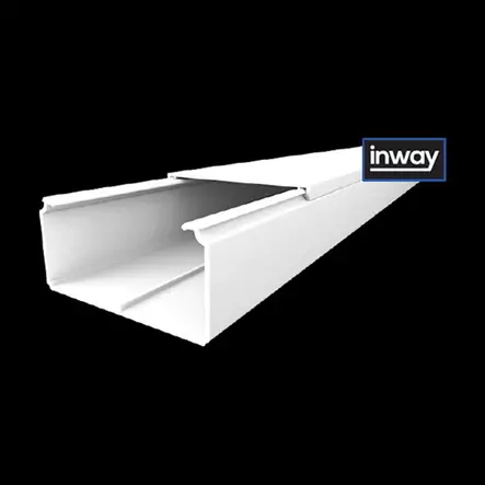Johtokanava 80x40 mm valkoinen 2 m kannellinen PVC - Johtokanavat ja kaapelikourut - 8388 - 1