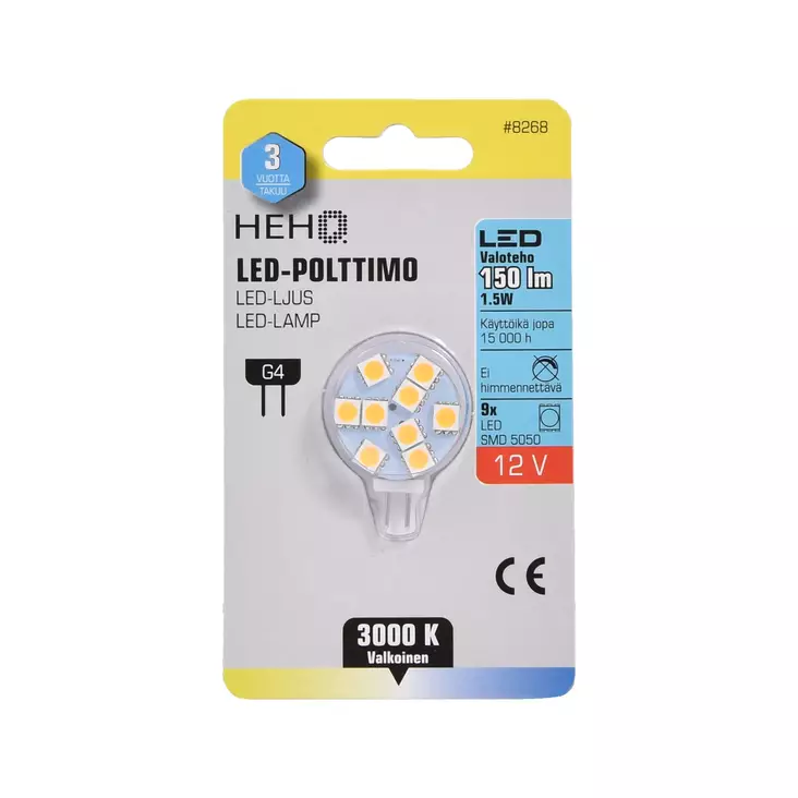 Axxel 12 V LED-poltin G4 1.5 W pyöreä - Lamput ja polttimot - 8268 - 1