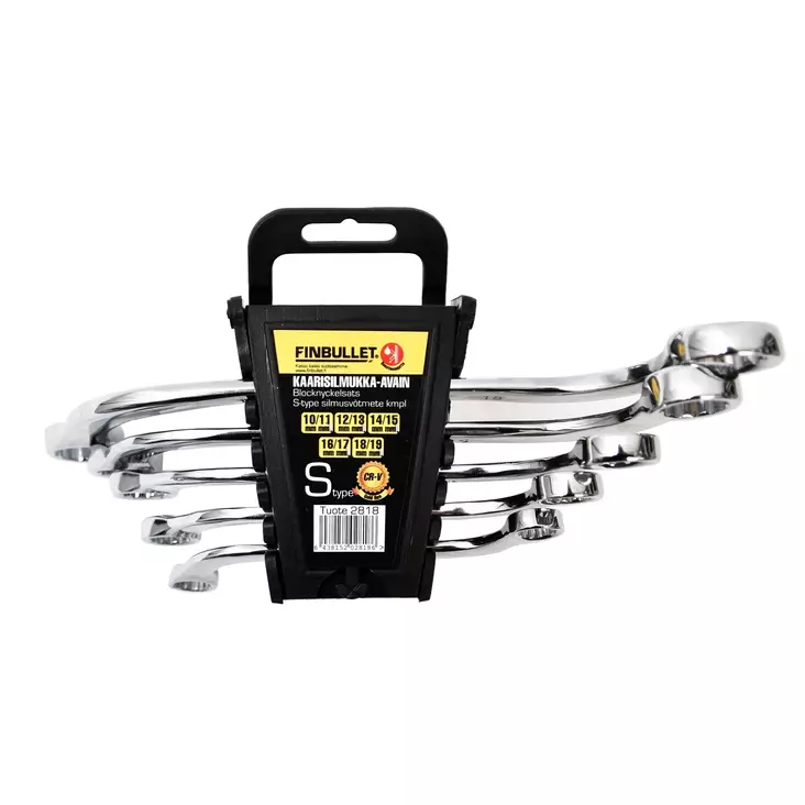 S-type spanner set 5 pcs 10/11 - 18/19 mm - Kiintolenkkiavaimet ja -sarjat - 2818 - 1