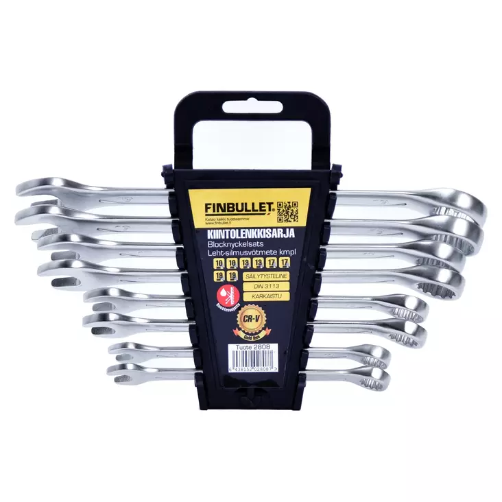 Finbullet Kiintolenkkiavainsarja 8-osaa 10-19 mm - Kiintolenkkiavaimet ja -sarjat - 2808 - 1