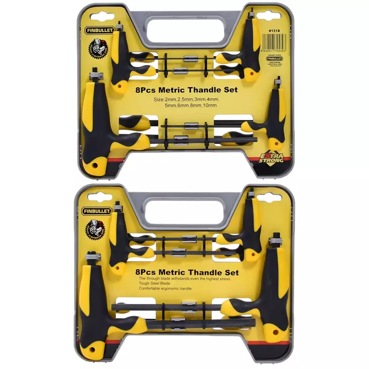 Finbullet 8-osainen kuusiokolosarja T-Kahvalla - Kuusiokolo ja torx-avaimet - 1218 - 1