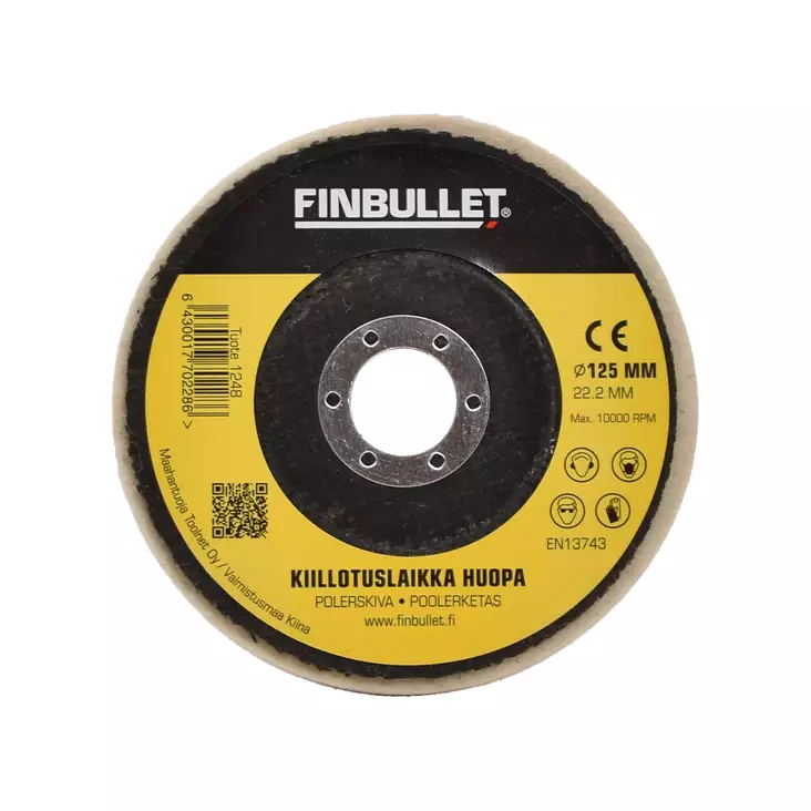 Finbullet kiillotuslaikka Huopa 125x22mm - Kiillotuslaikat ja -sarjat - 1248 - 1