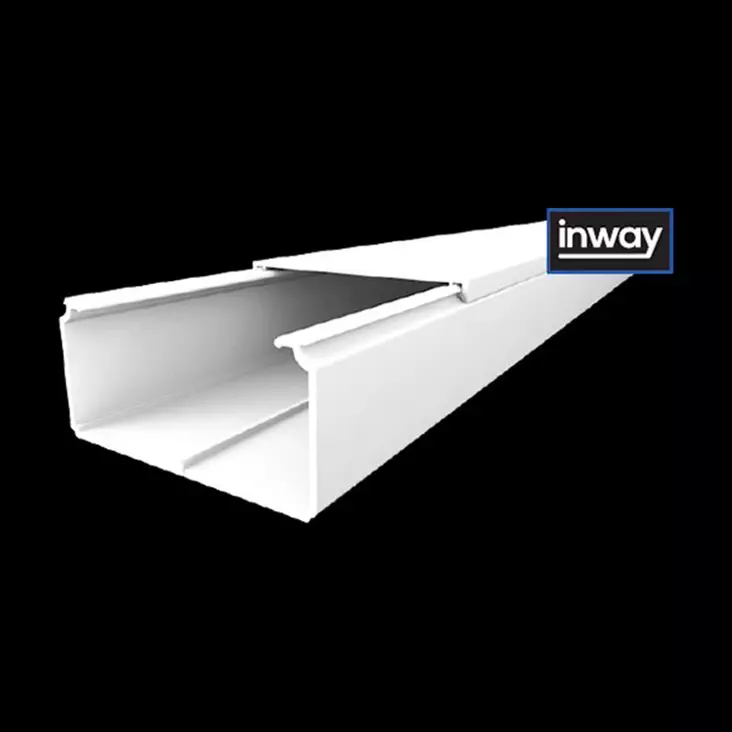 Johtokanava 80x40 mm valkoinen 2 m kannellinen PVC - Johtokanavat ja kaapelikourut - 8388 - 1