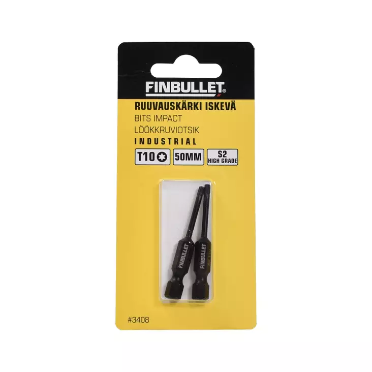 Konekärki iskevä T10*50mm 2kpl Erikoiste - Bits - 3408 - 1