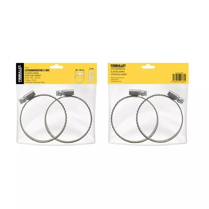 Letkunkiristinsarja 2 osaa 12mm W1 100-120mm - Letkunkiristimet - 2378 - 1