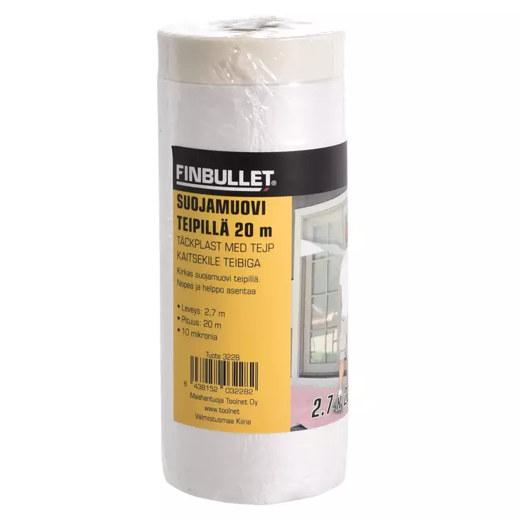 Täckplast med tejp 20 m - Målning - 3228 - 1