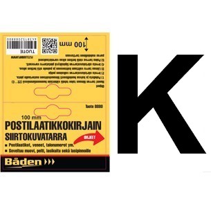 Tarrakirjain K, 100mm - Tarranumerot ja kirjaimet - 8848 - 1