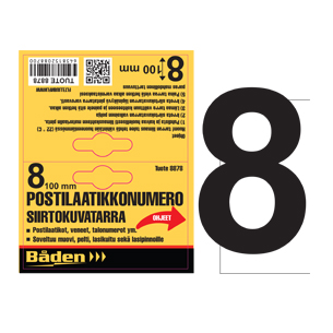 Number sticker 8, 100 mm - Tarranumerot ja kirjaimet - 8878 - 1