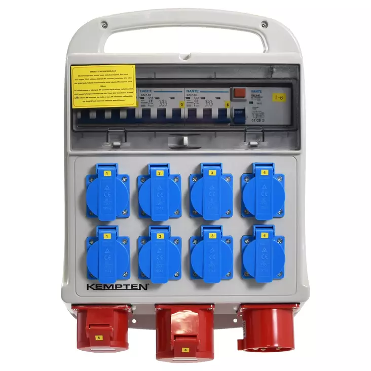 Työpaikkakeskus 32A 8 x Schuko, 1 x 16A, 1 x 32A - 32 A työmaakeskukset - 8578 - 1