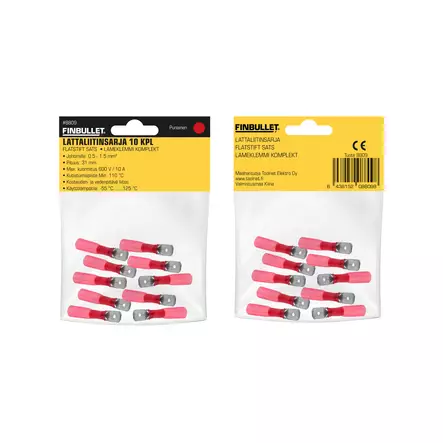 Laattaliitinsarja 10kpl 0.5-1.0m PE RED - Sähköasennustarvikkeet - 8809 - 2