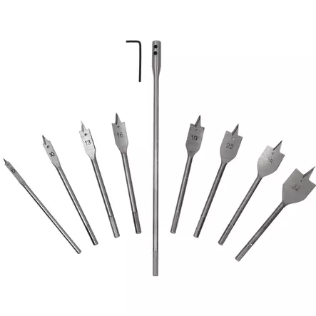 Flat wood drill bits set 6-32 mm 10 pcs - Puuterät - 1709 - 1