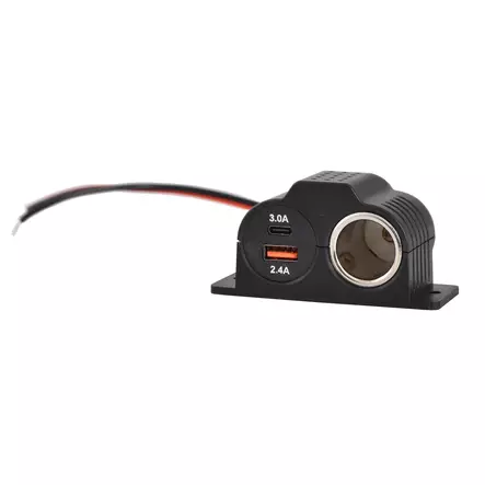 Power socket USB-A + USB-C charger 12/24V - USB plugit, laturit ja tarvikkeet - 8229 - 1