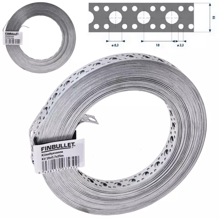 Finbullet Kiinnitysvanne 19mm x 0,7mm x - Allroundbands - 3539 - 1
