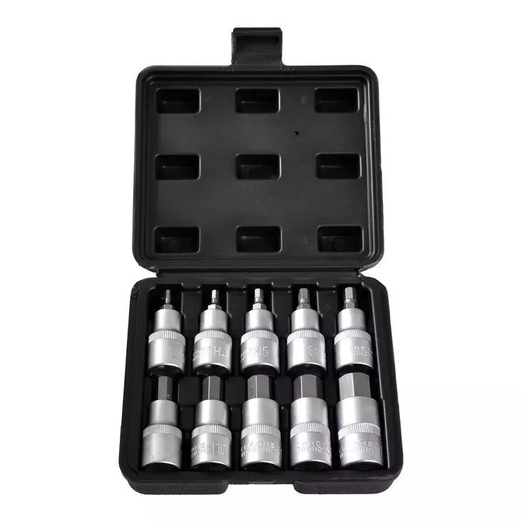 Finbullet Kuusiokolokärkihylsysarja 10-os 1/2" Cr-V - Konekärjet - 2949 - 1
