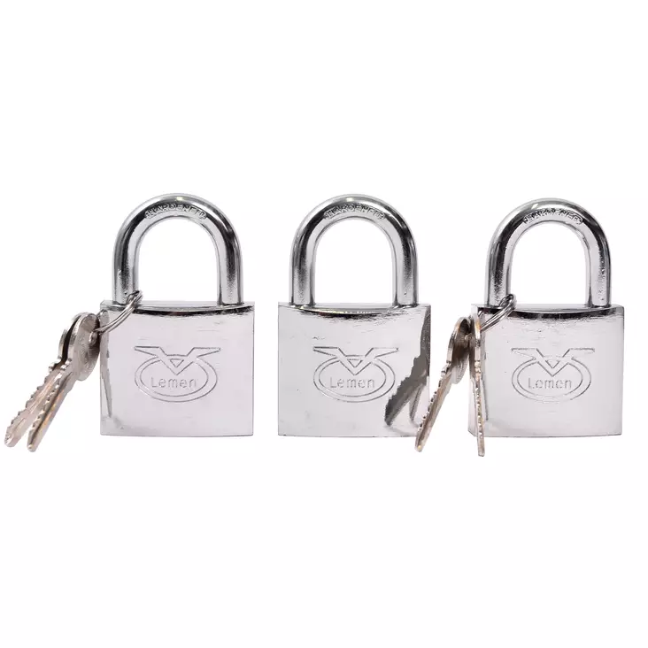 Hänglås 3 x 38 mm 4 nycklar - Lås - 2519 - 1