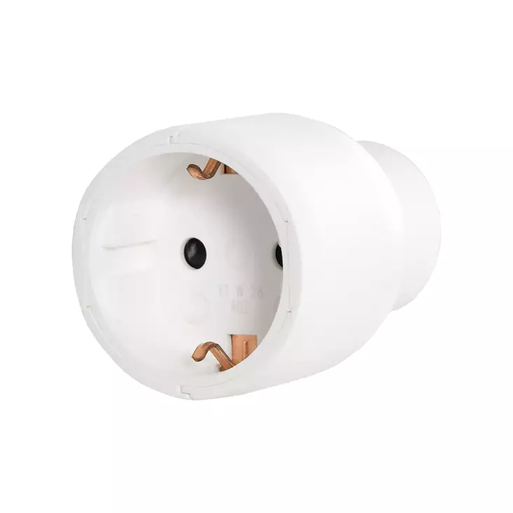 Socket 2p+e Sch Straight white - Pistotulpat - 7909 - 1