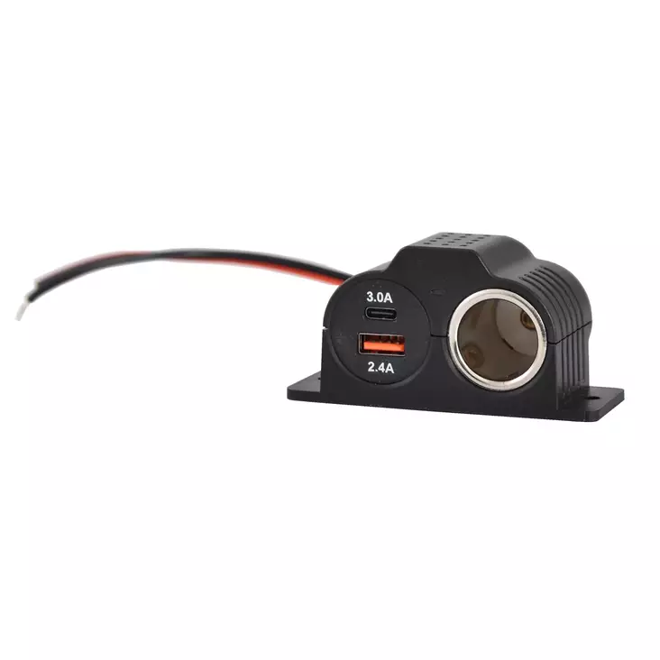 Cigarettändaruttag 2xUSB 12/24 USD 5VDC 3.4AH PIN - USB-kontakter, laddare och tillbehör - 8229 - 1